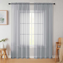 2 paneler elegante transparente gardiner lysfiltrerende vindusgardiner ensfargede gardiner til soverom stue, 54"x72"