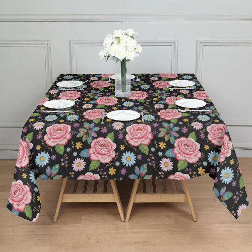 Τετράγωνο τραπεζομάντιλο με floral εκτύπωση 52x52 ίντσες 2