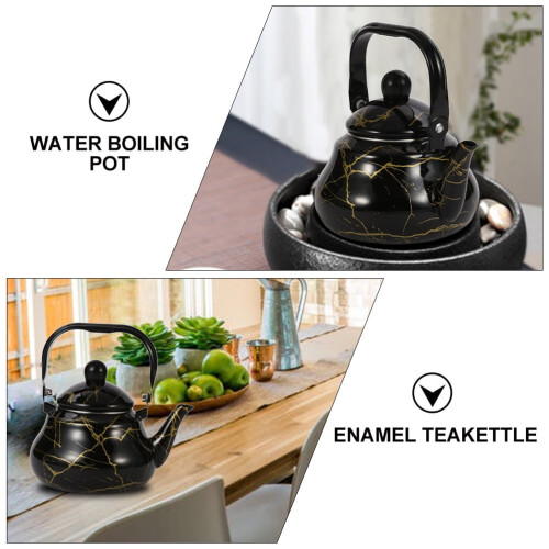 Bouilloire en émail noir en forme de poire 2L 2