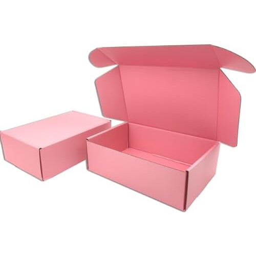 Rosa wellpappförpackningar 25x20x6 cm – 25-pack