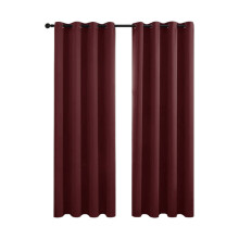 Cortinas Blackout AUQ Versáteis para Portas Bloqueiam de 85% a 99% da Luz, Cor Vermelho Vinho