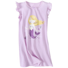 Chemises de nuit à manches courtes et volants pour filles (2-9 ans), imprimé princesse dessin animé, col rond – Compatibles avec les pyjamas