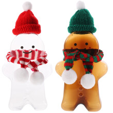 2 Weihnachtsbonbongläser, Lebkuchenmann-Trinkflaschen, Weihnachtsdeko, 500 ml