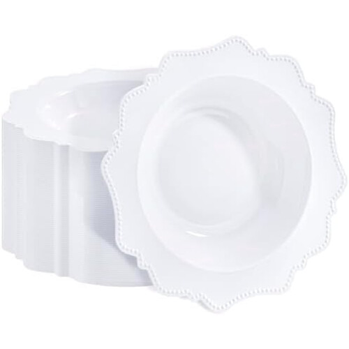 Witte plastic kommen van 355 ml – verpakking van 60 stuks