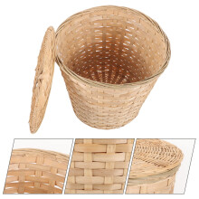 OUNONA Blandade Färger Bambu Vävd Korg för Hemmabruk Hållbar Förvaringsorganisatör för Frukt och Diverse 30x27x23 cm