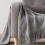 Light Grey Throw Blanket 50 x90 Inches Throw Textured Solid Soft Sofa Throw Bed Runner Couch Cover Knitted Decorative Blanket Bed Runner 4