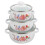 Set di 3 piccole pentole smaltate multiuso a riscaldamento uniforme 5