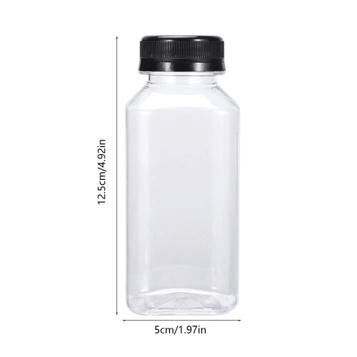 Eolstice Clear Plastic Juice Bottle, Leak-Proof, 12.5 cm 2
