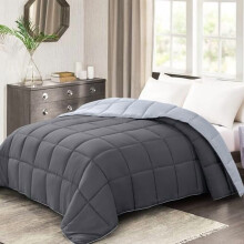 Szürke, megfordítható, pehelypaplan, queen size méretben
