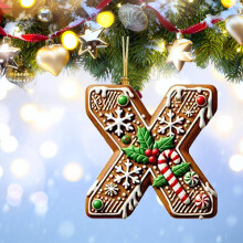 Set di 26 decorazioni natalizie con lettere dell'alfabeto - Decorazioni fai da te in acrilico con lettere per albero/parete/ghirlanda (8 cm ciascuna)
