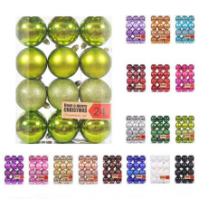 Set di 24 palline decorative per albero di Natale, 2,36 pollici, verde militare, decorazione per interni/esterni, compatibile con alberi di Natale.