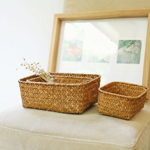 Handgemaakte rotan mand voor diverse spullen, klein, middelgroot en groot. 1