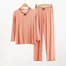 Set pigiama da donna con scollo rotondo e maniche lunghe, completo coordinato ampio.