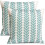Conjunto de 2 capas de almofada decorativas em linho com estampa de bolinhas pretas, 45x45 cm (18x18 polegadas), compatíveis com almofadas padrão. 1