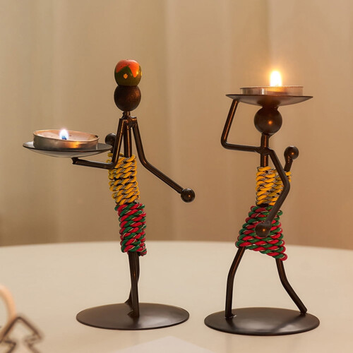 3-Piece Black Iron Retro Candle Holders 2