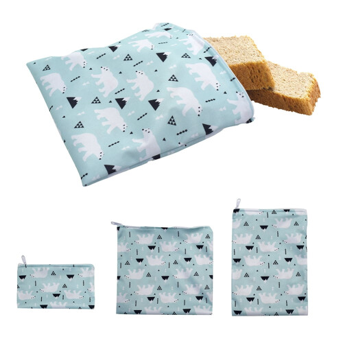 3er-Pack wiederverwendbare Sandwich- und Snackbeutel – Klein, Mittel, 1