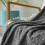 Dark Grey Jacquard Leaf Throw Blanket 50 x 70 in 4