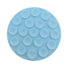 Supporto per telefono in silicone bifacciale con 19 ventose, forte adesione e angolo regolabile per cruscotto auto, parete, specchio e selfie.