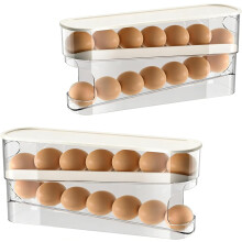 portauova automatici con ruote per frigorifero, dispenser/organizer per 12 uova con coperchio – Salvaspazio e resistente