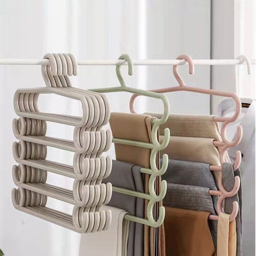 Porte-pantalons multifonctionnel à 3 niveaux, gain de place 1