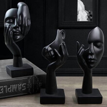 Conjunto de 3 Estátuas do Pensador, Esculturas Modernas em Resina para Casa, Figuras Colecionáveis para Decoração de Estante, Mesa ou Escritório