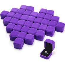 Set di 36 scatoline portagioie in velluto viola per matrimoni, fidanzamenti e proposte di matrimonio – Confezioni per gioielli ed esposizione di