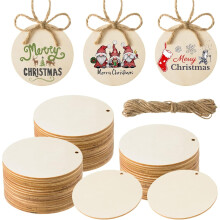 50 círculos de madera sin terminar de 7,6 cm con agujeros – Discos para manualidades DIY para pintar, quemar, colgar en la puerta, Pascua y