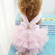 FAMTKT Gonna a bolle Abito a righe in pizzo Abito da principessa per cani, Accessori per feste di compleanno per cani, Abbigliamento per animali