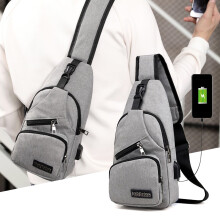 Borsa a tracolla impermeabile per uomo e donna – Zaino a tracolla con fori USB/cuffie, cinghia pettorale, ideale per escursioni – Aggiornamento