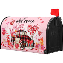 Brievenbushoes voor Valentijnsdag – Roze hart- en vrachtwagenontwerp, magnetisch, 53 x 65 cm, geschikt voor standaard brievenbussen