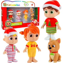 Conjunto de 4 figuras CoComelon – JJ, Tomtom, YoYo e Bingo articulados de 7,6 cm – Produto oficialmente licenciado – Compatível com brinquedos