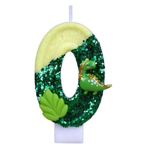 Bougie d'anniversaire verte en chiffres romains 4x7cm