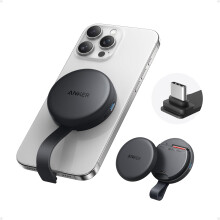 MagGo USB-C-adapter en SD/TF-kaartlezer, 312 MB/s, compatibel met iPhone 16/15-serie (niet 12/13/14), magnetisch, ingebouwde kabel, zwart