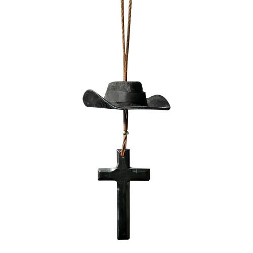Cowboyhat bilvedhæng Western Cross 3 stk. sort 1