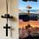 Cowboy Hat Cross Car Charm Black 2 Pack 3