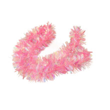 Ghirlanda natalizia spessa in tinsel da 1,8 m per decorazioni di matrimoni, feste e casa, colore rosa.