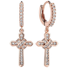 Kruisvormige oorringen, sieraden oorringen voor mannen en vrouwen, jubilea, roségoud