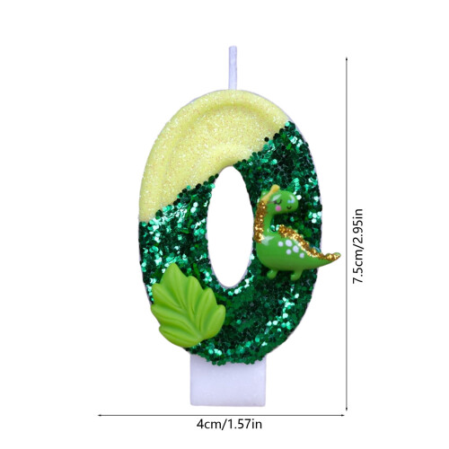 Bougie d'anniversaire verte en chiffres romains 4x7cm 1