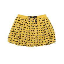 Gonna a bolle ricamata per bambina - Cotone Pima peruviano, gonna a palloncino, vita elasticizzata, da infilare, tinta unita, giallo calendula, 3