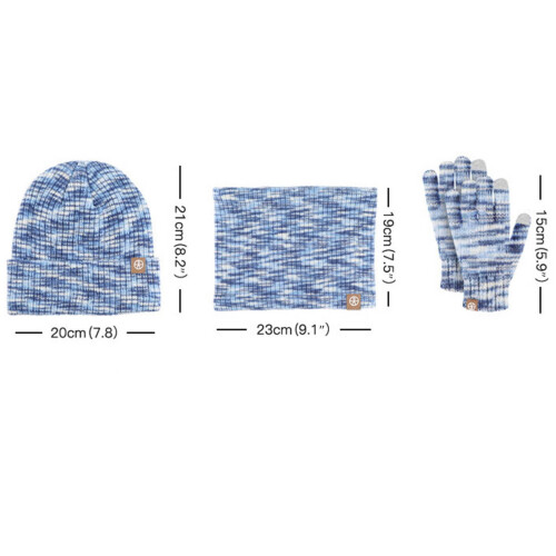 Conjunto de luvas e cachecol para meninas e crianças pequenas, com gorro com pompom, protetor de pescoço de tricô e luvas forradas. Macio e 2