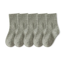Mikilon Kids' Athletic Cushioned Ankle Socks 5 Pairs Low Cut Tab for Youth Boys Girls