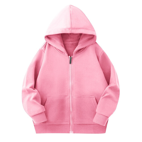 Παιδικό Unisex Φούτερ με Κουκούλα, Μονόχρωμο Ελαφρύ Μπουφάν με Κορδόνι/Φερμουάρ &