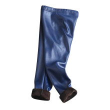 Leggings VERUGU pour filles, automne-hiver, pantalon élastique tendance en similicuir brossé chaud et décontracté, bleu 2 ans