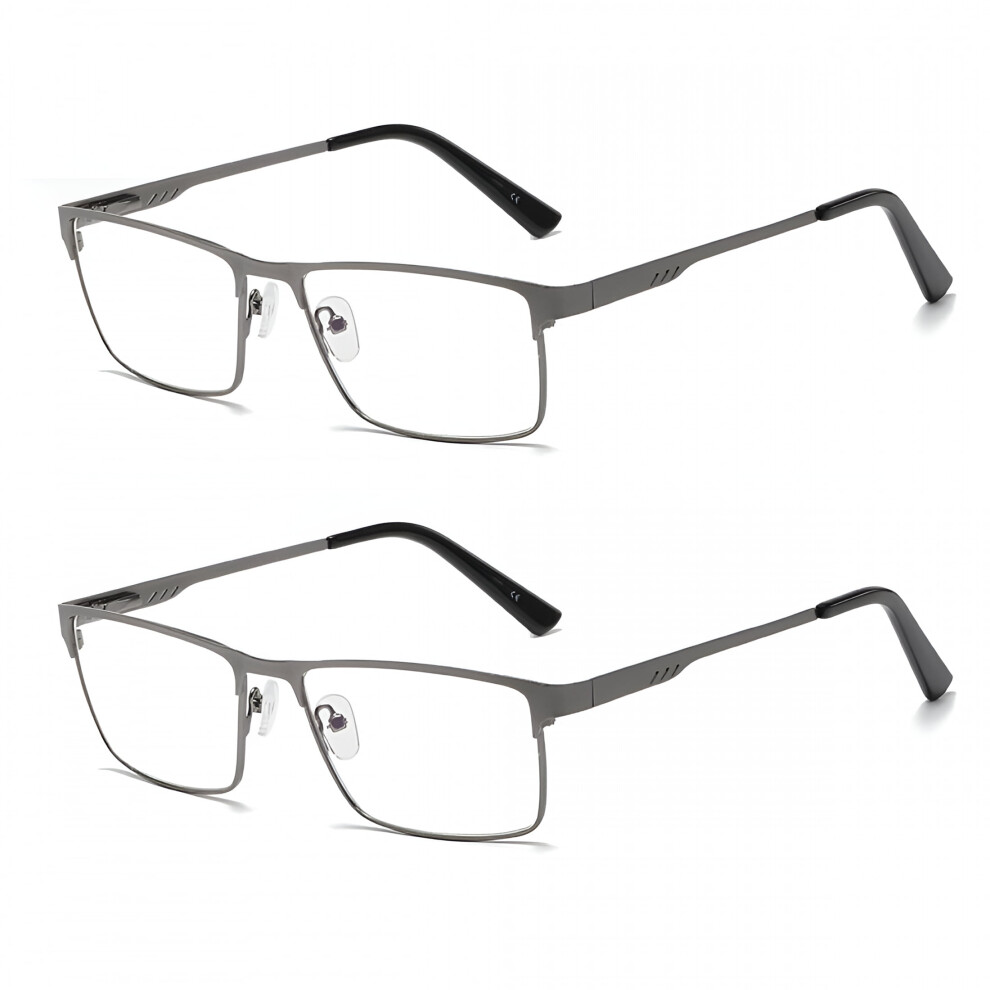 Men's Classic Rectangle Reading Glasses +4.5, Metal