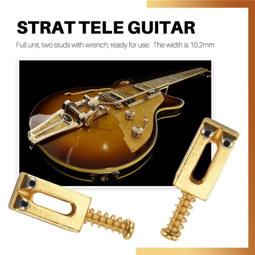 Rektangelgitarrbrosadlar för  Strat Stratocaster Tele Telecaster Elgitarrbyte, Guld (Pack med 6) 2