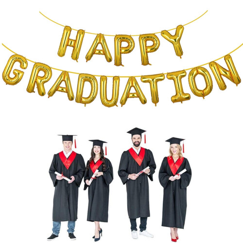 Gylden dimissionsfoliebanner 1 stk.