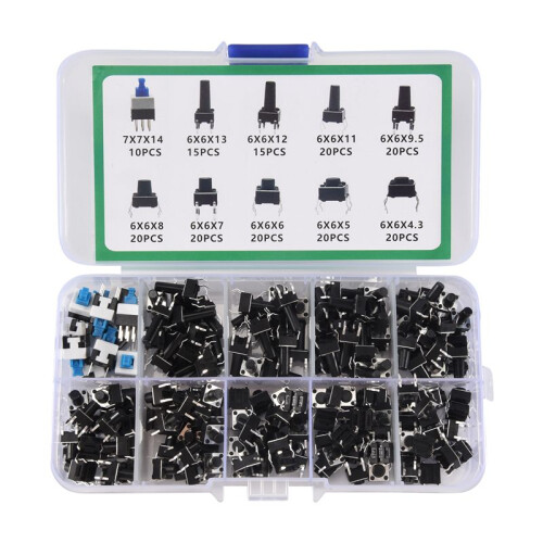 10 kinds Values 180PCS Tactile Push Button  micro-trigger  Momentary Tact Assortment 1
