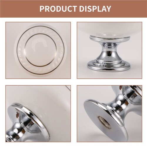 1 x Ceramic Door/Wardrobe/Cabinet/Cupboard Knob Handle Drawer White 2