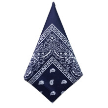Set of 1 navy paisley bandanas - Cashmere cotton scarf sold by 1