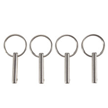 4 Pcs Quick Release Pin 1/4 inch, Full 316 Stainless Steel, Bimini Top Pin, Marine Hardware, All Parts are Made of 316 Stainless Steel